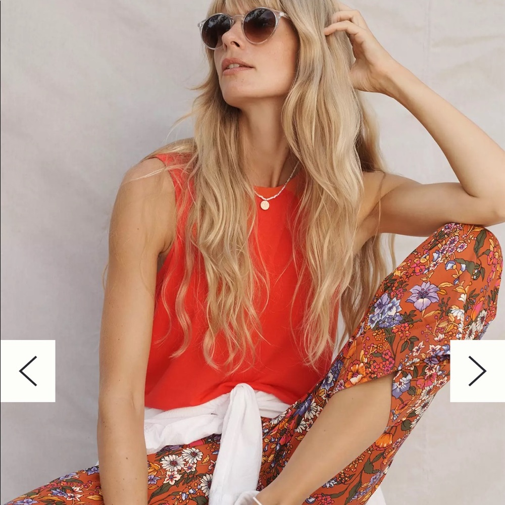 Anthropologie MAEVE Flower Power Wide-Leg Pants sz 6